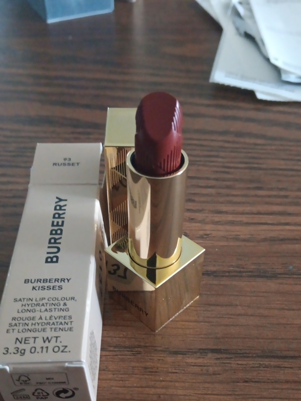Burberry Satin Lip Colour — Deep Russet Red